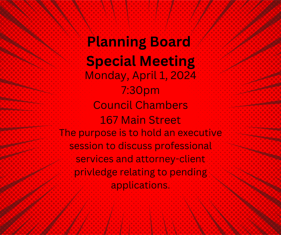 Special MeetingPlanning Board Borough of Sayreville News